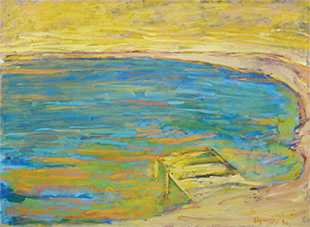 A small dock on a body of water.