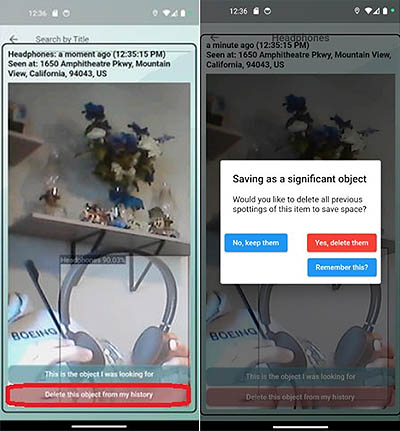 Screenshots taken while using the CogniOpen app.