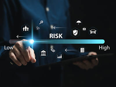 An abstract image showing a line graph from low risk to high risk.