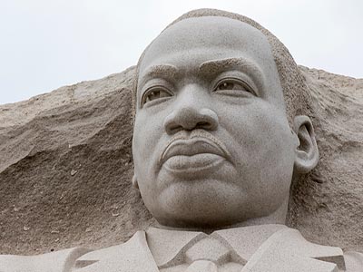 The face of Dr. Martin Luther King, Jr. carved into the side of a mountain.