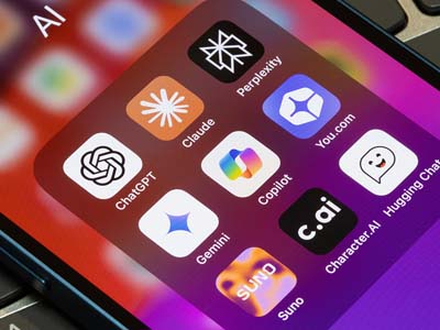 AI-related app icons displayed on a mobile phone.