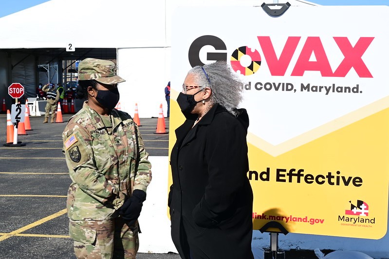Brig. Gen. Birckhead during Maryland Vaccination efforts against COVID.