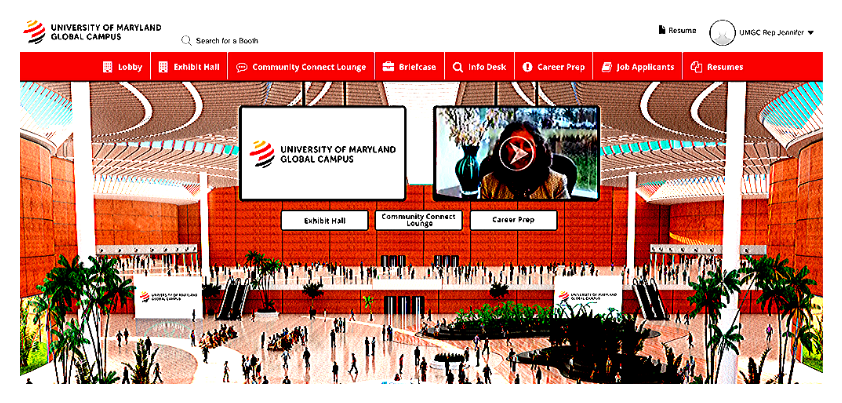 UMGC Virtual Career Fair landing screen