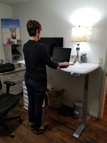A standing desk.