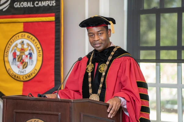 Dr. Fowler in Commencement regalia
