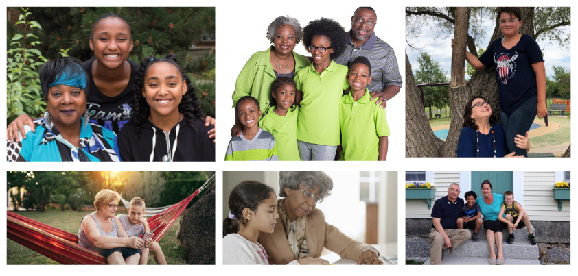 A Photo collage of various families