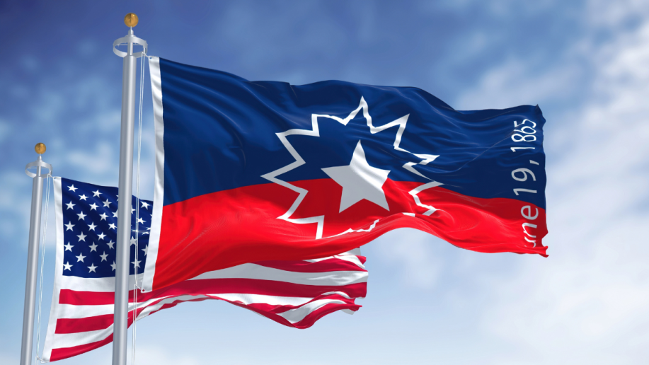 The U.S. and Juneteenth Flags.