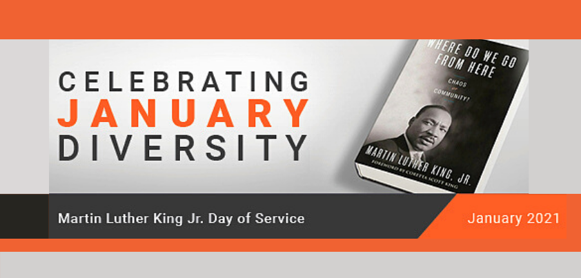 MLK Jr. Day of Service Banner Celebrating January Diversity
