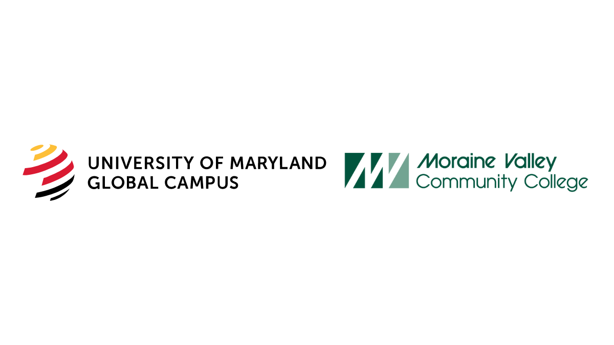 Logos of UMGC and Moraine Valley Community College