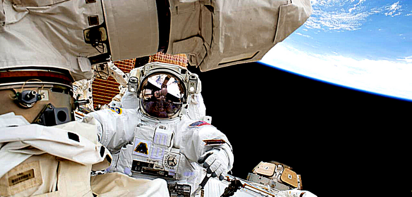 An astronaut in space.