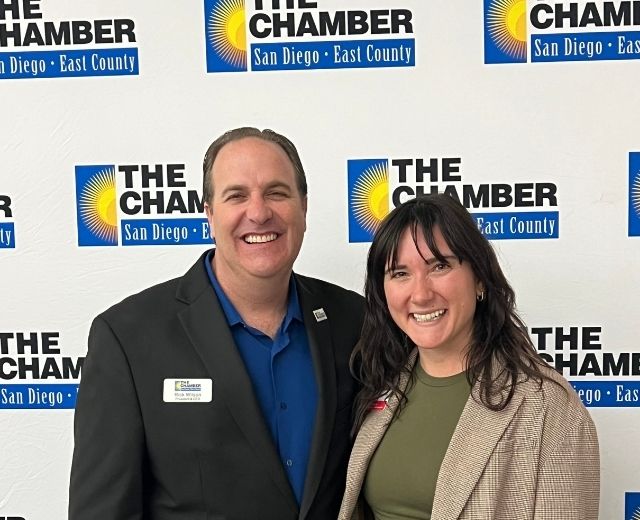 San Diego Regional East County Chamber of Commerce President and CEO, Rick Wilson, and UMGC’s Outreach Partnership Specialist, Ciara Costanzo