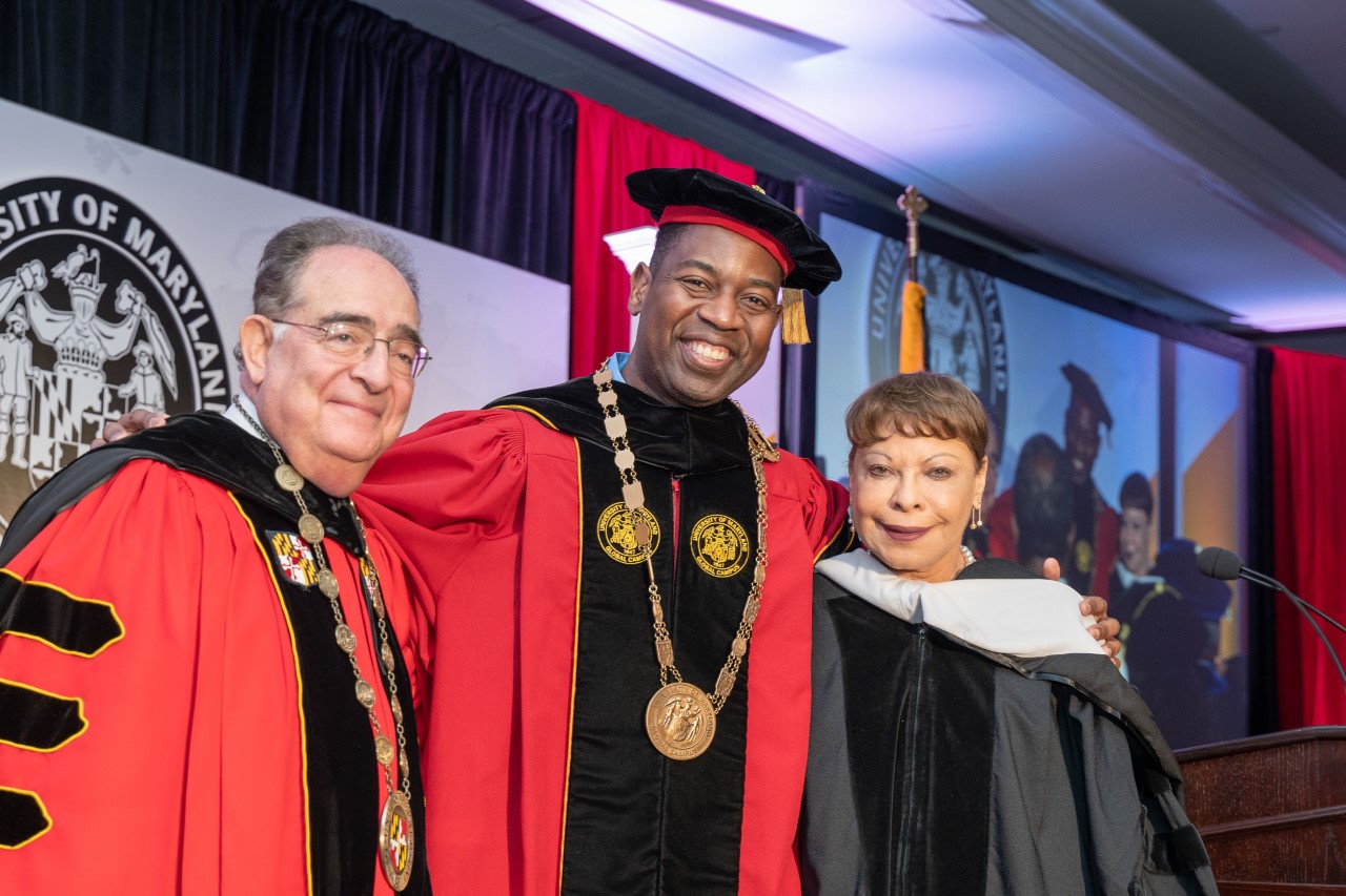 Dr Fowler and guests at UMGC Commencement