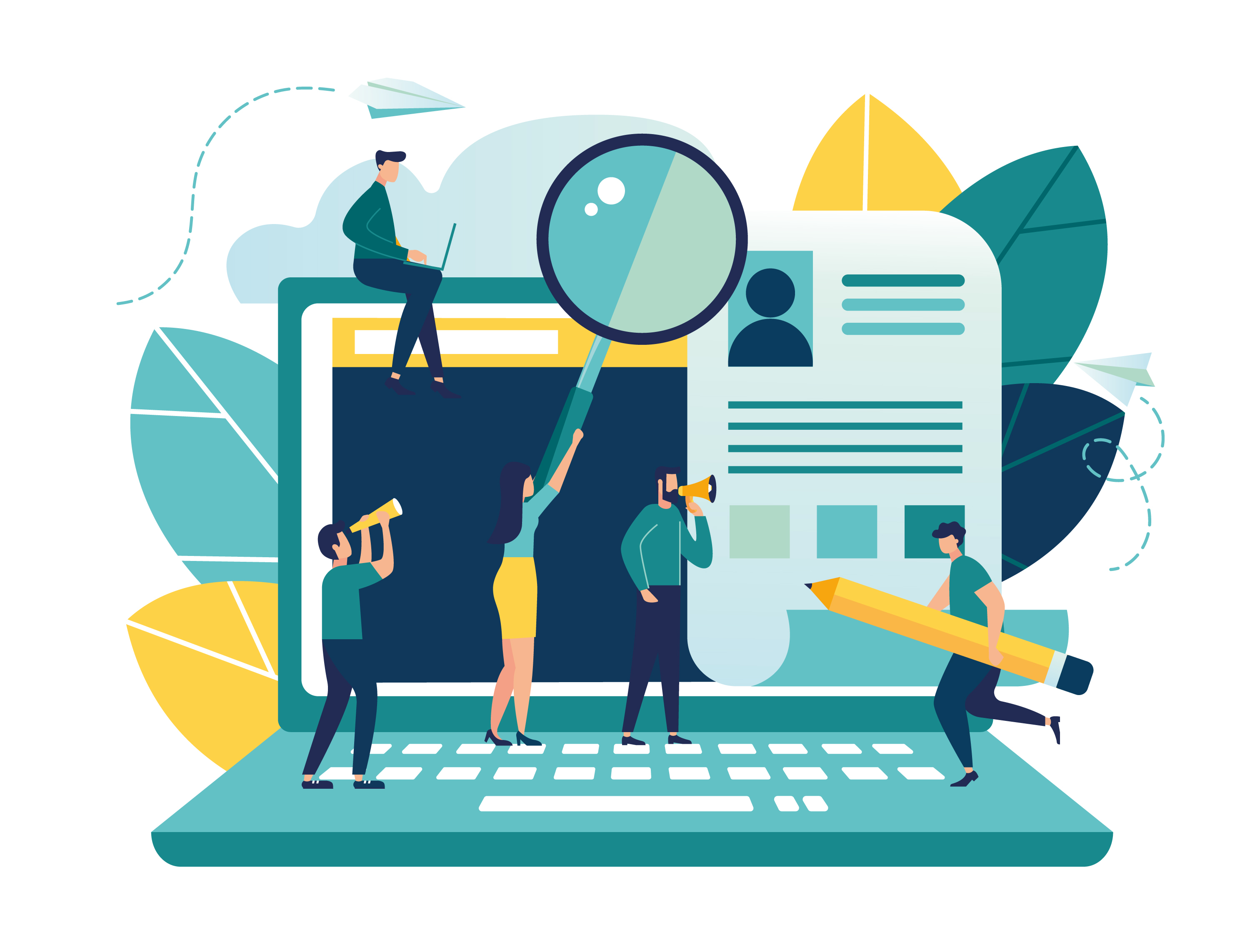 People working on a resume.