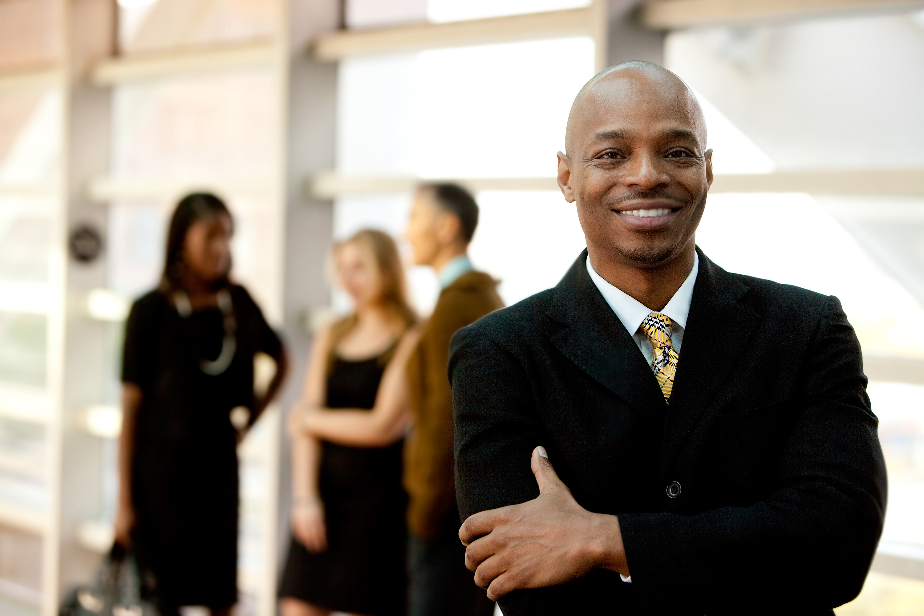 A group of professionals networking.