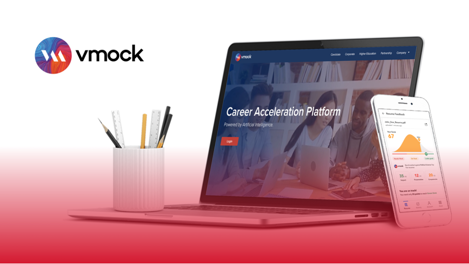 VMock career tool on laptop screen