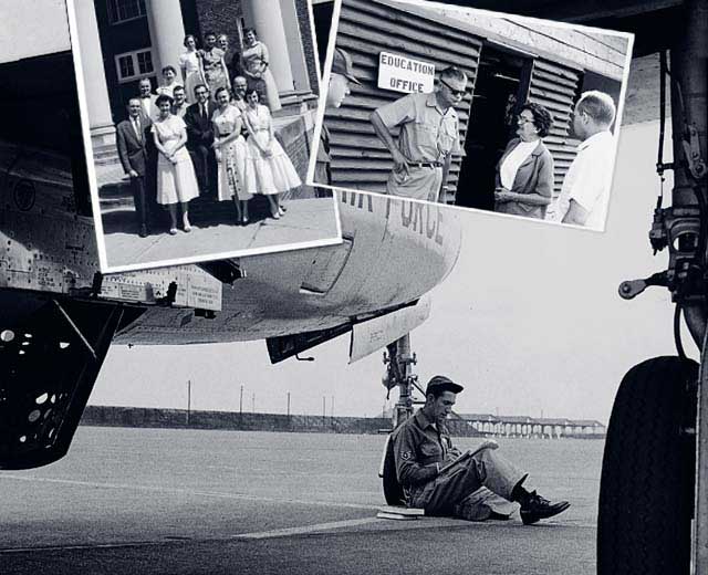 A photo collage of images from UMGC's history.