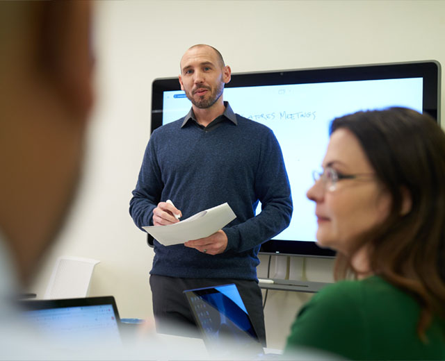 A person giving a presentation.