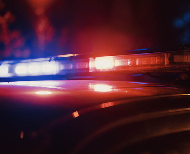 Lights on an emergency vehicle.
