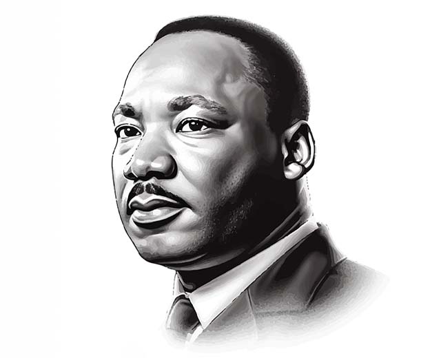 Black and white headshot of Martin Luther King, Jr.