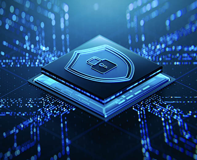 A data protection chip on a circuit board.