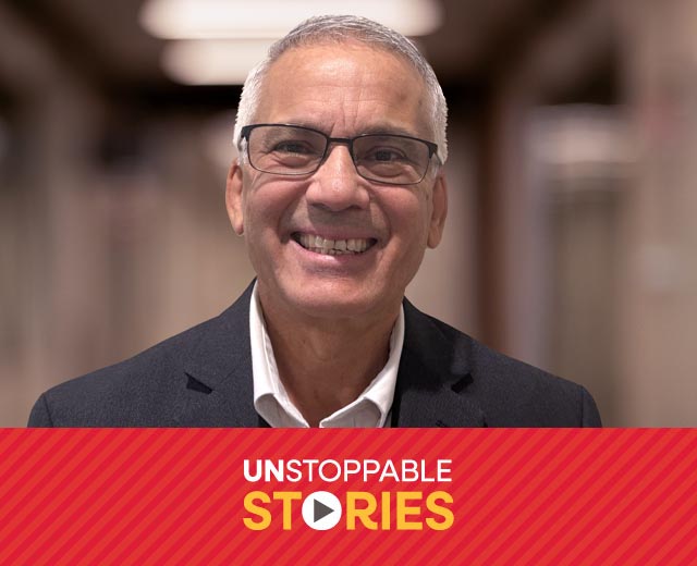 Ben Thapa headshot with text that reads, "Unstoppable Stories."