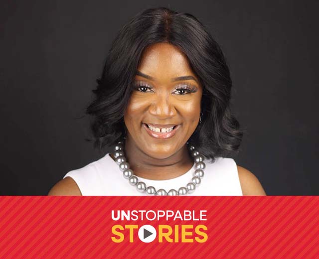 Gavata Smith headshot with text that reads, "Unstoppable Stories."