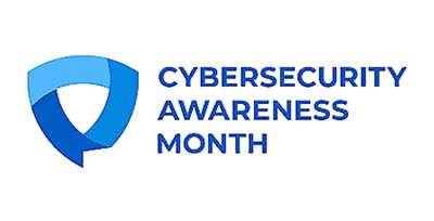 Logo and wordmark that says, "Cybersecurity Awareness Month."