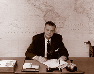 A picture of UMGC's first President,  Ray Ehrensberger