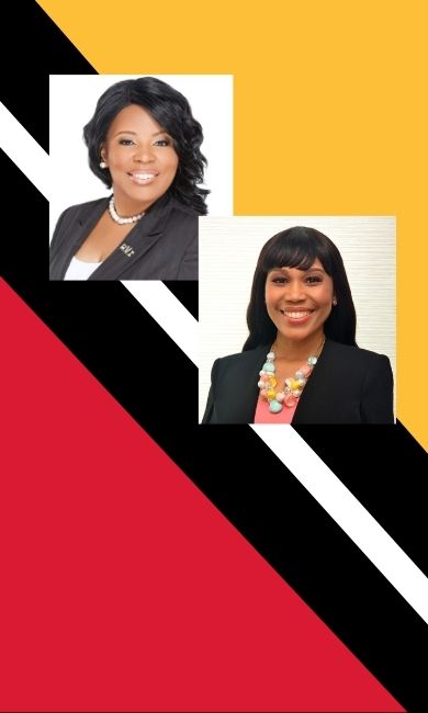 UMGC alumnae and nonprofit founders Ginger Miller, President & CEO of The Women Veterans Interactive Foundation and Dr. Qyana M. Stewart of GlobalForce for Girls