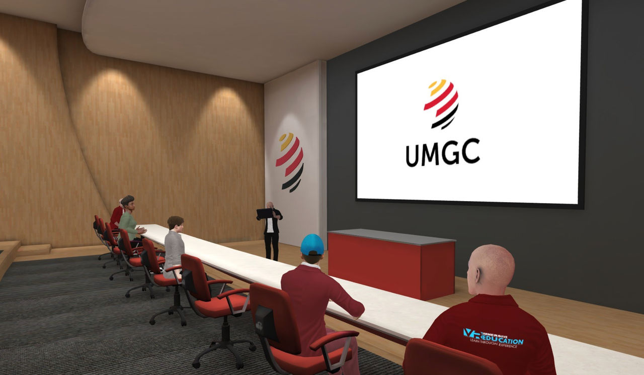 A Virtual Reality render of a UMGC Classroom