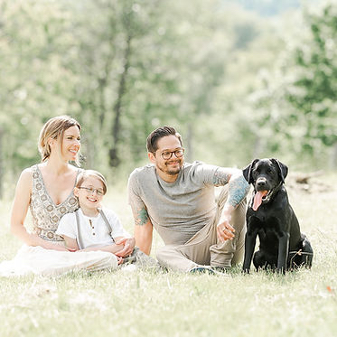 Rice with his family and Lumen in Germany.