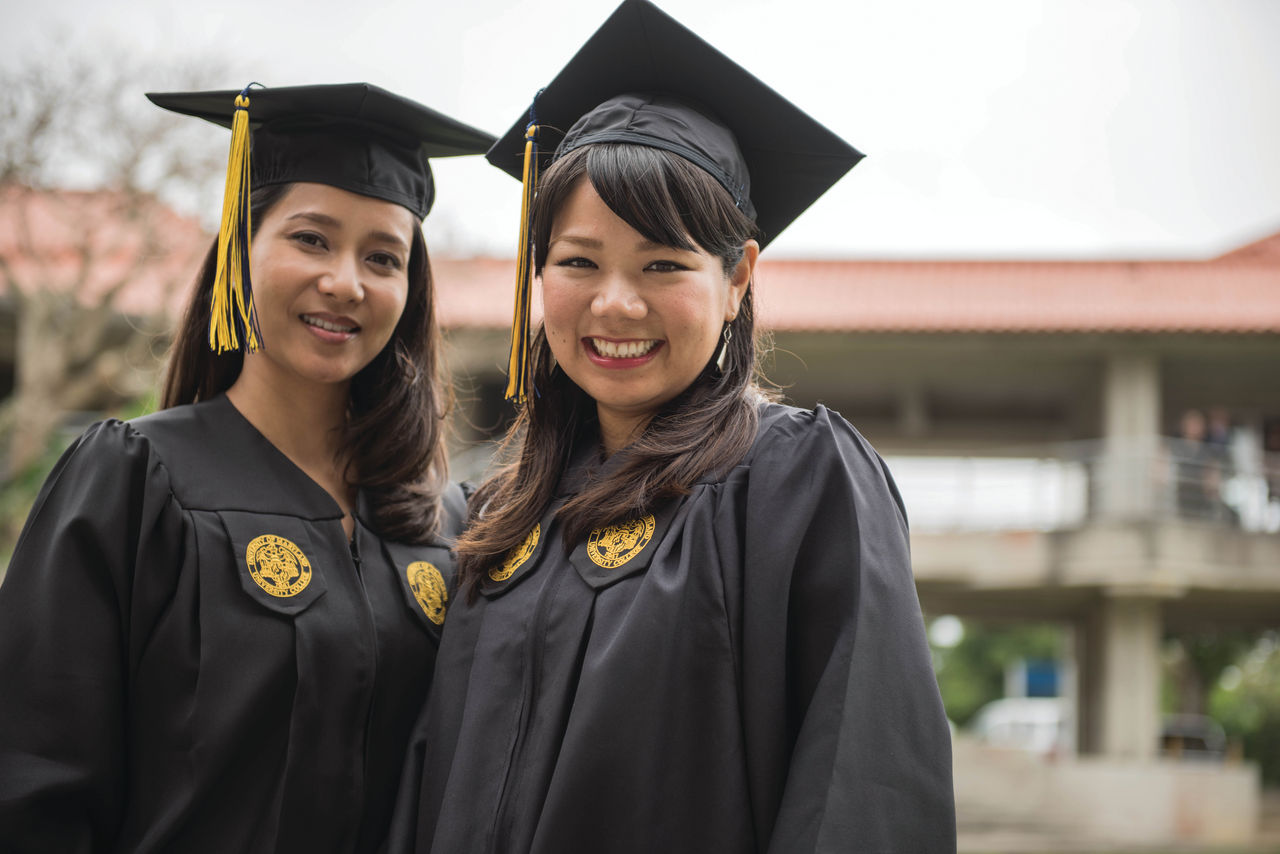 Bridge Program students and UMGC graduates Naomi naka (left) and Kyoko Onna.