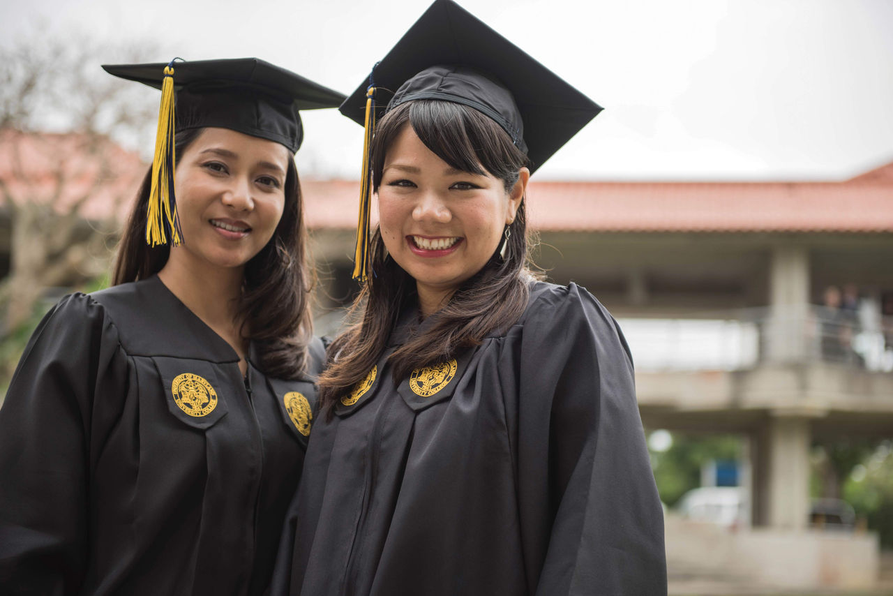 Bridge Program students and UMGC graduates Naomi naka (left) and Kyoko Onna.