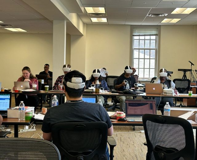 Gencyber campers with VR headsets