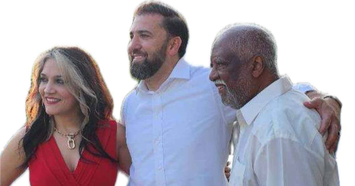 Cuban Tesla owners William and Jessica Rodriguez with John Felder.