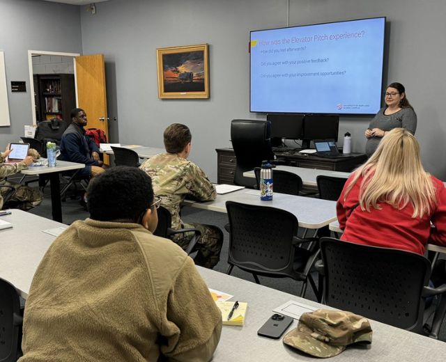 Students attending a unit class at a fire station on Langley Air Force Base in Hampton, Virginia.