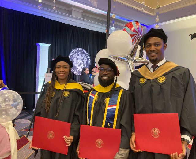 Cousins (from left) Tega Many Enarevba, Aaron Akindiya and Abel Kolawole Soyoye