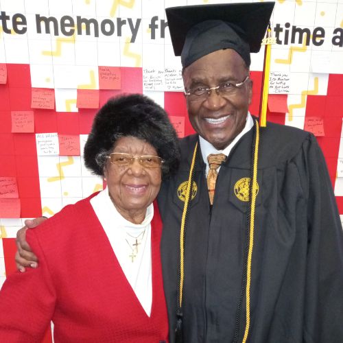 Ernest Johnson with his mother