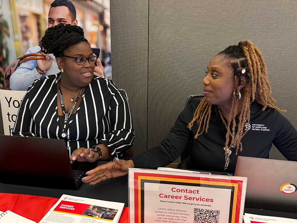 Members of the UMGC Career Services team attending the New Horizons Career Expo
